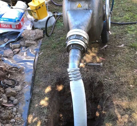 A pipe in the process of relining